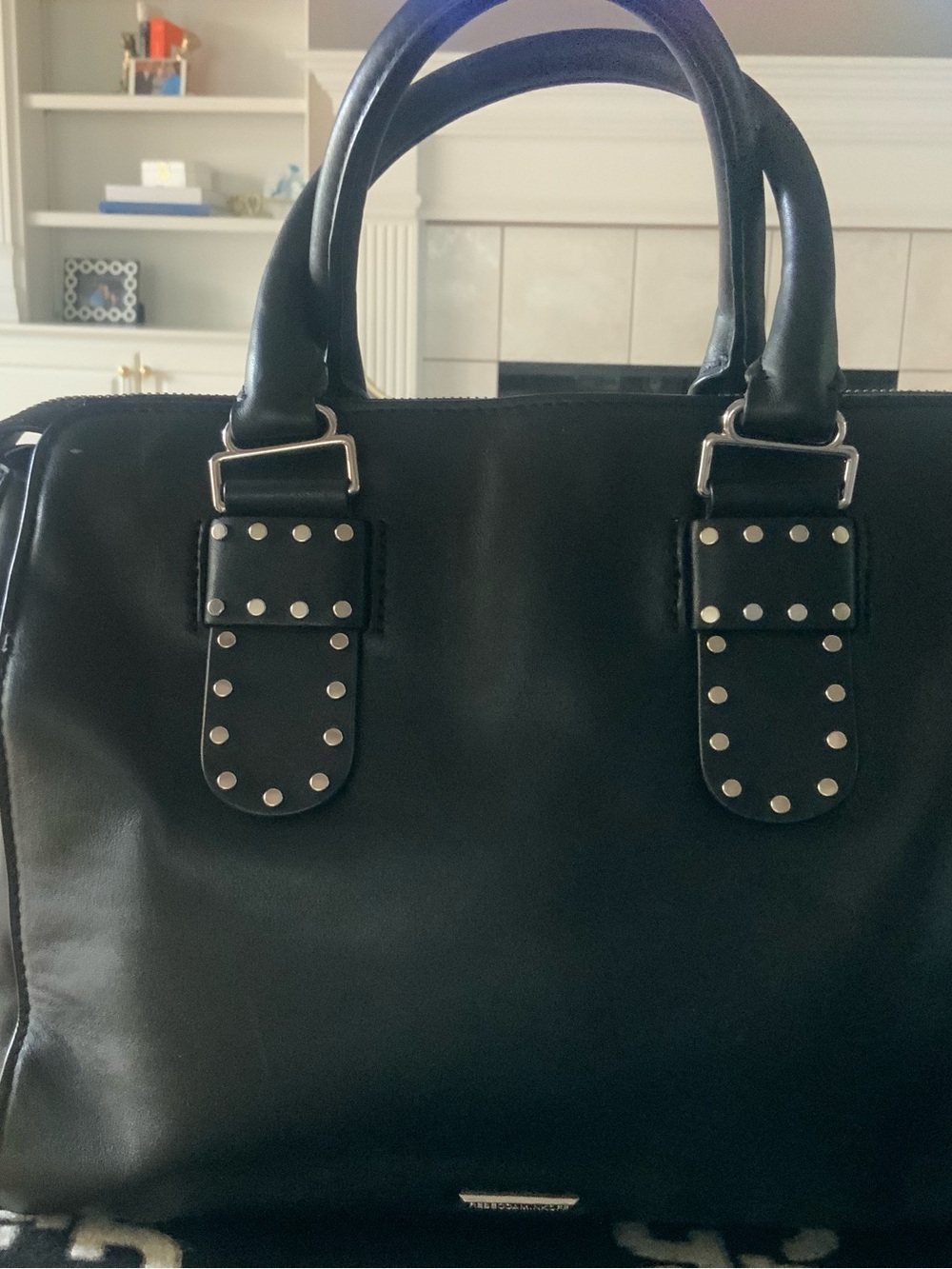 Rebecca Minkoff Black Studded Leather Satchel - Picture 4 of 7